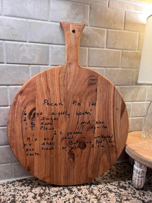 Custom Engraved Handwritten Recipe Board